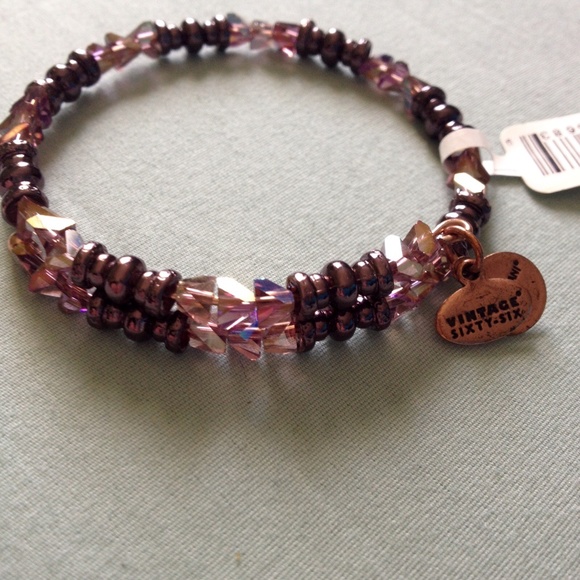 Alex And Ani Glimmer Wrap Metallic Burgundy NWT - Picture 3 of 6